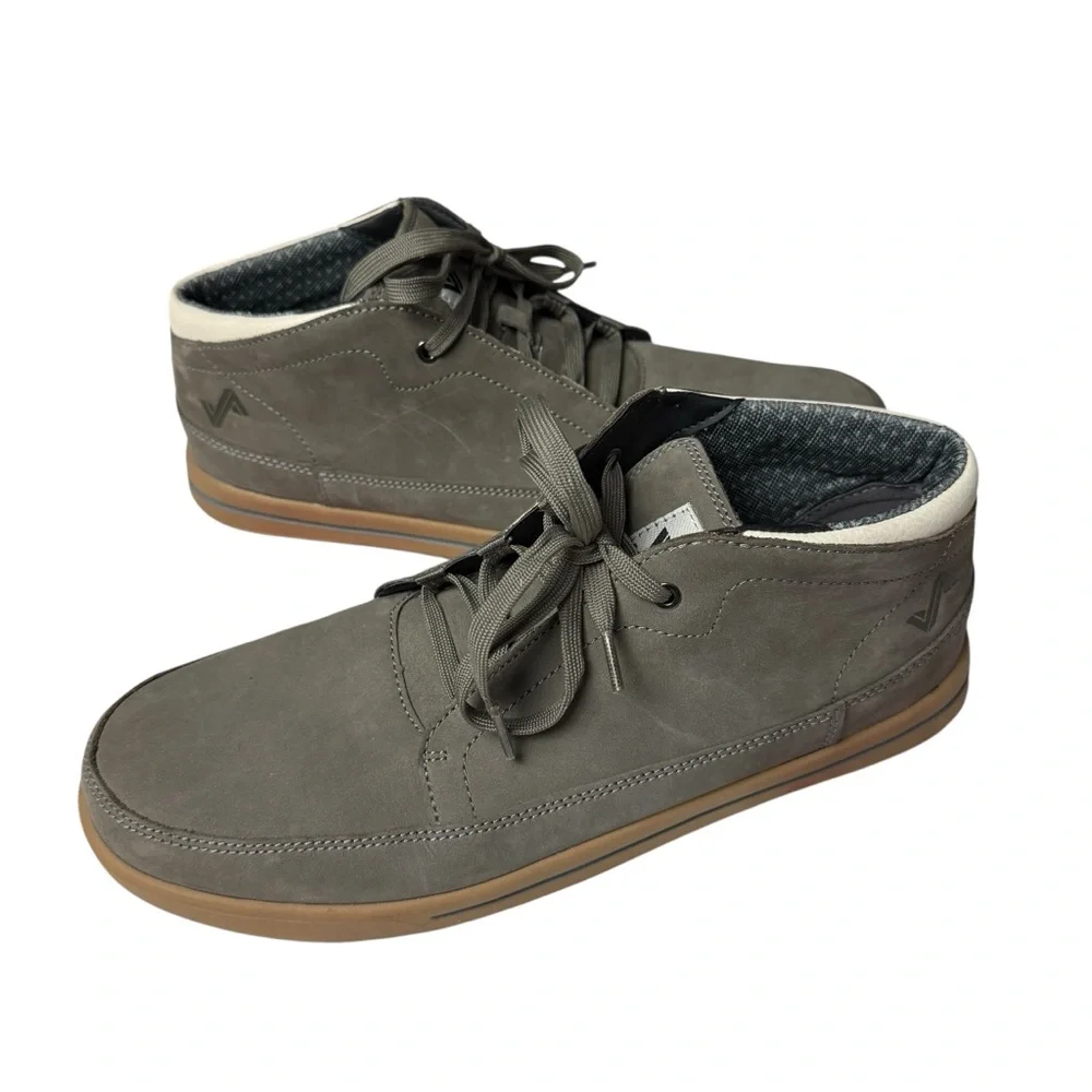 Forsake Phil Chukka Boots Men's 12 Gray Leather Lace Up Ankle Outdoor Casual EUC